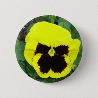 Badge Rond 5 Cm Bouton jaune de pensée
