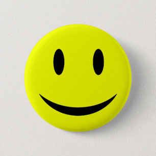 Badge Rond 5 Cm Bouton jaune de visage