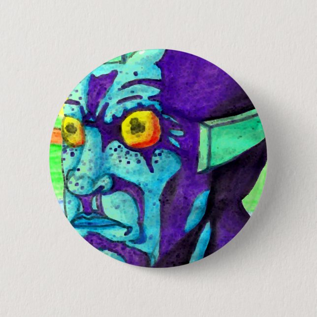 Badge Rond 5 Cm Bouton jaune de yeux (Devant)