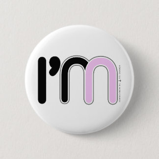 Badge Rond 5 Cm Bouton, je suis dans (rose)