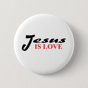 Badge Rond 5 Cm Bouton Jésus est amour