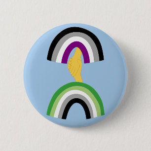 Badge Rond 5 Cm Bouton Joint Aroace Rainbows