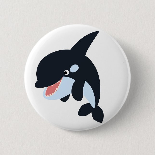 Badge Rond 5 Cm Bouton joli Cartoon Killer Whale Badton (Devant)