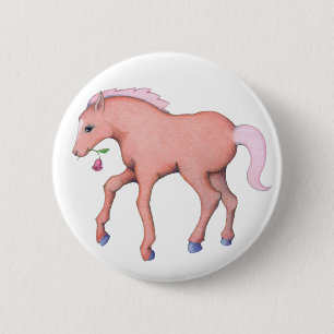 Badge Rond 5 Cm Bouton Joli cheval