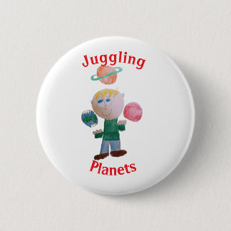 Badge Rond 5 Cm Bouton Jongler les planètes