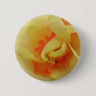 Badge Rond 5 Cm Bouton jonquille fantaisie