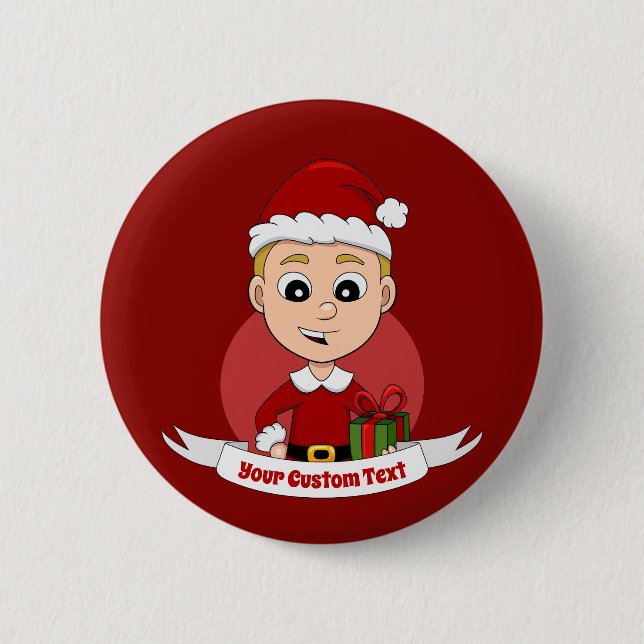 Badge Rond 5 Cm Bouton jote Christmas boy (Devant)