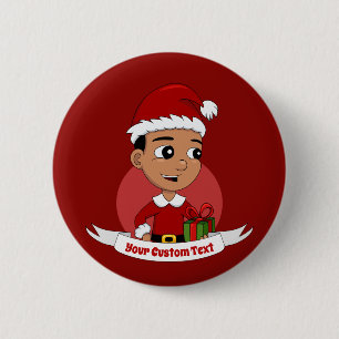 Badge Rond 5 Cm Bouton jote Christmas boy