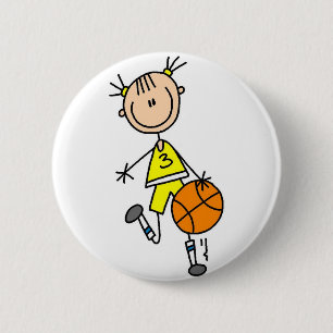 Badge Rond 5 Cm Bouton Joueur de Basket