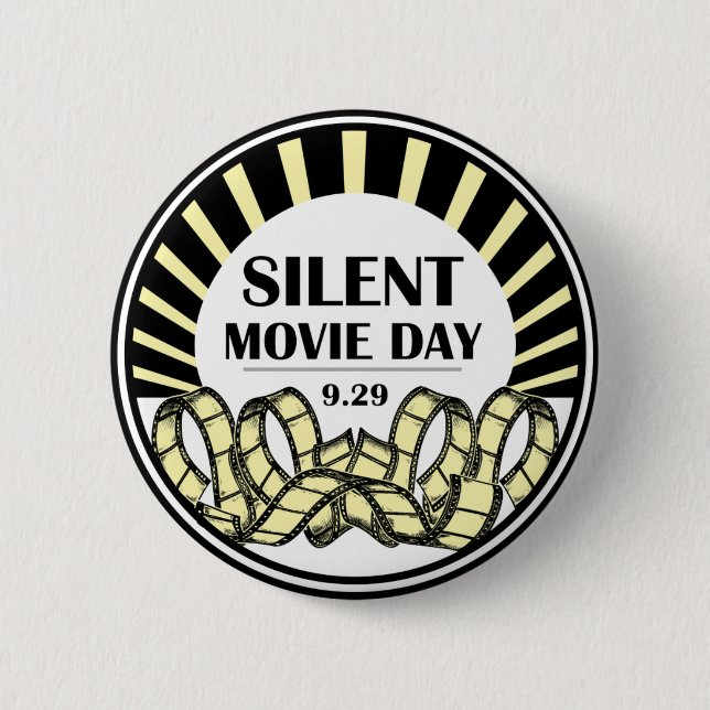 Badge Rond 5 Cm Bouton Jour du film silencieux (Devant)