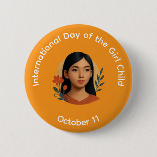 Badge Rond 5 Cm Bouton - Journée internationale de la fille