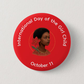 Badge Rond 5 Cm Bouton - Journée internationale de la fille
