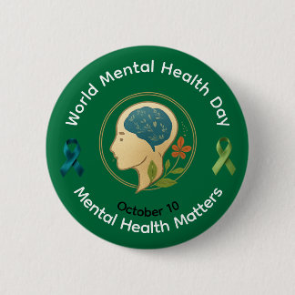 Badge Rond 5 Cm Bouton - Journée mondiale de la santé mentale