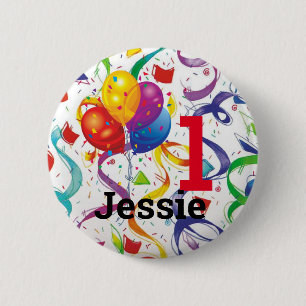 Badge Rond 5 Cm Bouton Joyeux anniversaire pour ajouter l'âge de 