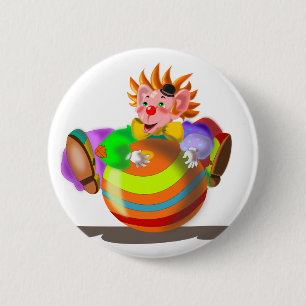 Badge Rond 5 Cm Bouton Joyeux Clown