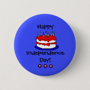 Badge Rond 5 Cm Bouton Joyeux Jour de l'Indépendance