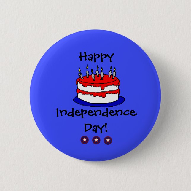 Badge Rond 5 Cm Bouton Joyeux Jour de l'Indépendance (Devant)