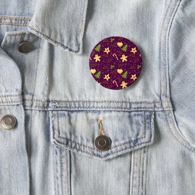 Badge Rond 5 Cm Bouton Joyeux Noël (En situation)