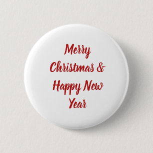 Badge Rond 5 Cm Bouton - Joyeux Noël et Bonne Année