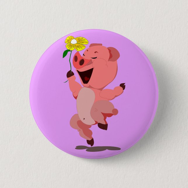 Badge Rond 5 Cm Bouton Joyeux Piglet (Devant)