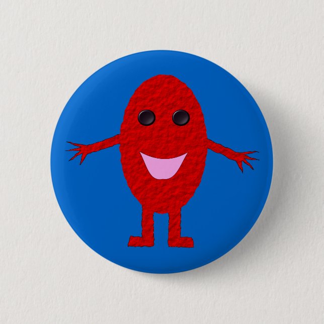 Badge Rond 5 Cm Bouton Joyeux Raisin Rouge (Devant)