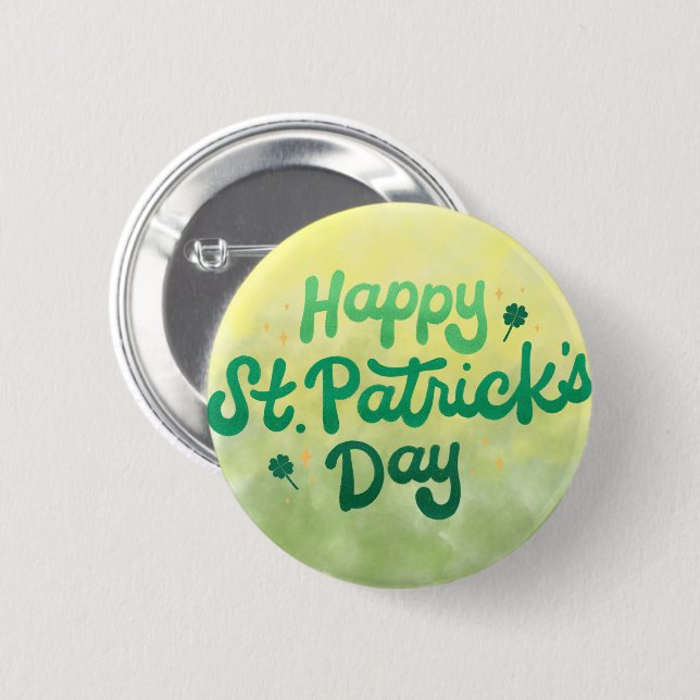 Badge Rond 5 Cm Bouton Joyeux St. Patrick's Day Pin (Devant & derrière)