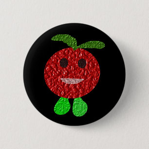 Badge Rond 5 Cm Bouton Joyeux Tomate