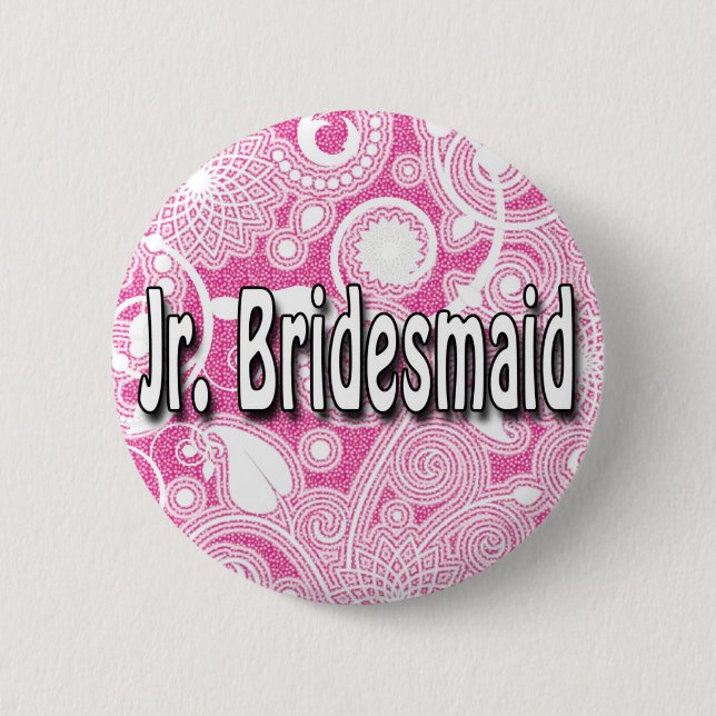 Badge Rond 5 Cm Bouton : Jr. Bridesmaid (Devant)