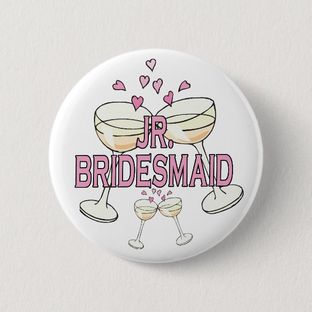 Badge Rond 5 Cm Bouton : Jr. Bridesmaid (Devant)