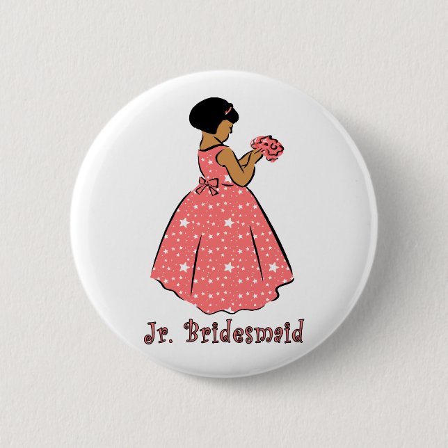 Badge Rond 5 Cm Bouton : Jr Bridesmaid B (Devant)