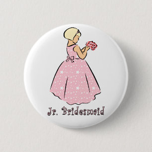 Badge Rond 5 Cm Bouton : JR demoiselle d'honneur