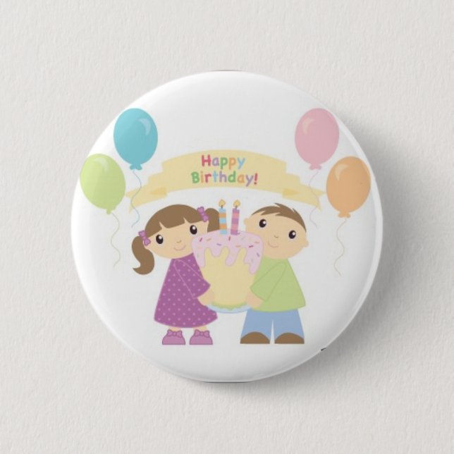 Badge Rond 5 Cm Bouton jumeau d'anniversaire (Devant)