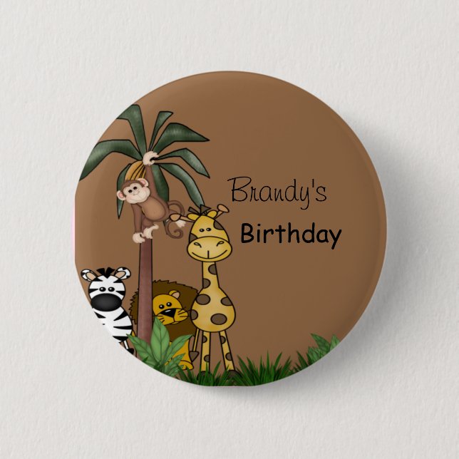 Badge Rond 5 Cm Bouton Jungle (Devant)