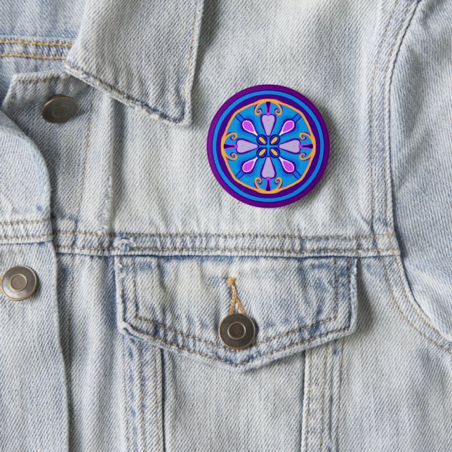 Badge Rond 5 Cm Bouton kaléidoscope (En situation)