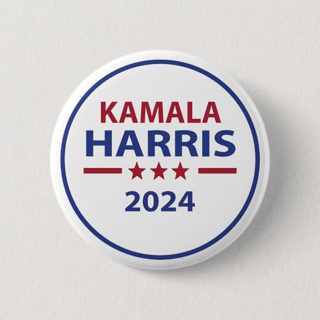 Badge Rond 5 Cm Bouton Kamala Harris 2024 (Devant)