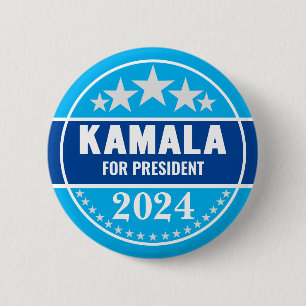 Badge Rond 5 Cm Bouton Kamala Harris 2024 pour la présidence