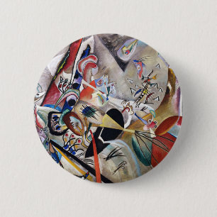 Badge Rond 5 Cm Bouton Kandinsky En Gris
