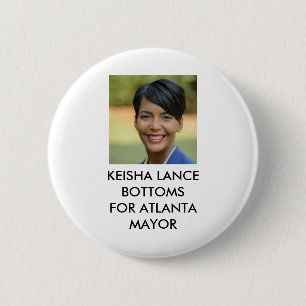 BADGE ROND 5 CM BOUTON KEISHA LANCE POUR ATLANTA MAYOR