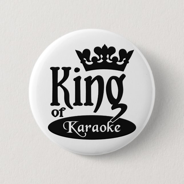 Badge Rond 5 Cm Bouton King of Karaoke (Devant)