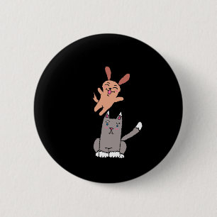 Badge Rond 5 Cm Bouton Kitty et Puppy