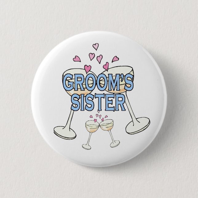 Badge Rond 5 Cm Bouton : La soeur de Groom (Devant)