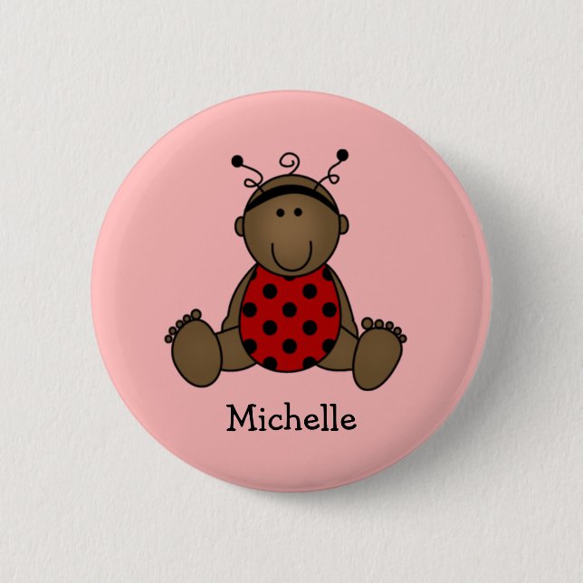 Badge Rond 5 Cm Bouton Ladybug africain-américain (Devant)