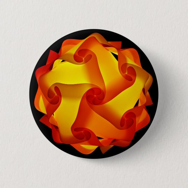 Badge Rond 5 Cm Bouton Lampe orange et jaune (Devant)