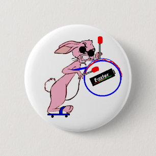 Badge Rond 5 Cm Bouton lapin de Pâques