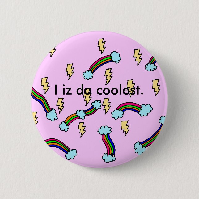 Badge Rond 5 Cm Bouton le plus cool jamais ! (Devant)