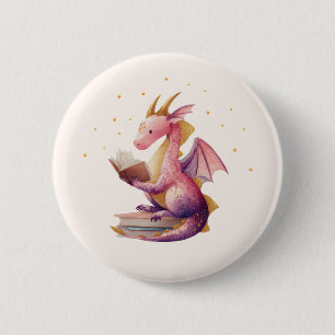 Badge Rond 5 Cm Bouton Lecture ronde Dragon - Arrière - plan perso