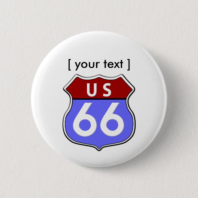 Badge Rond 5 Cm Bouton légendaire Route 66 (Devant)