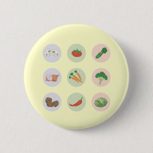 Badge Rond 5 Cm Bouton Légumes
