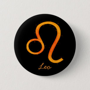Badge Rond 5 Cm Bouton Leo