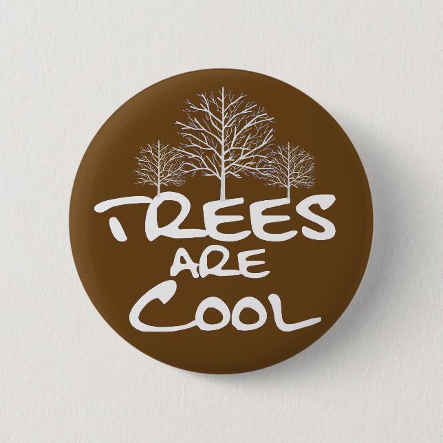 Badge Rond 5 Cm Bouton - les arbres sont frais (Devant)